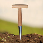 Stainless Steel Hand Dibber with Wooden T-Handle | Bulb Planter Garden Dibber Tool Richie's