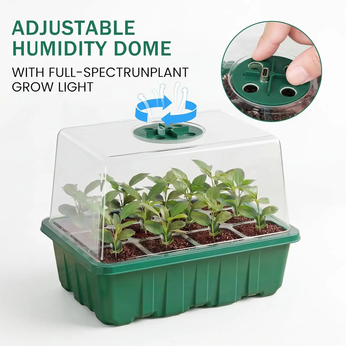 LED Seed Starter Tray with Grow Light & Timer | 4/5/6PC Kit Seed Starter Kit Richie's