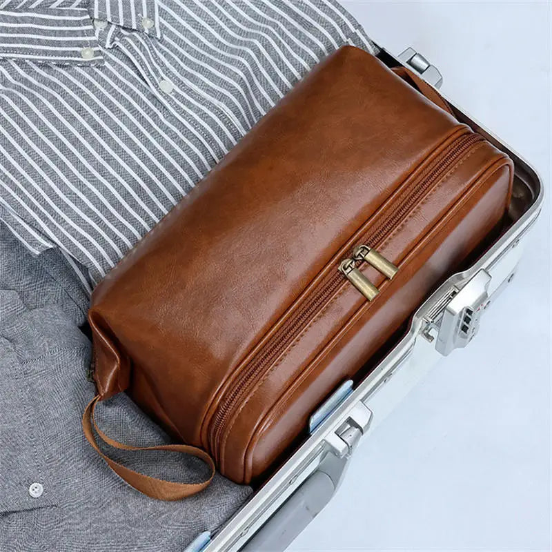 Leather Hanging Dopp Kit Toiletry Bag for Men & Women Hanging Toiletry Bag Richie's