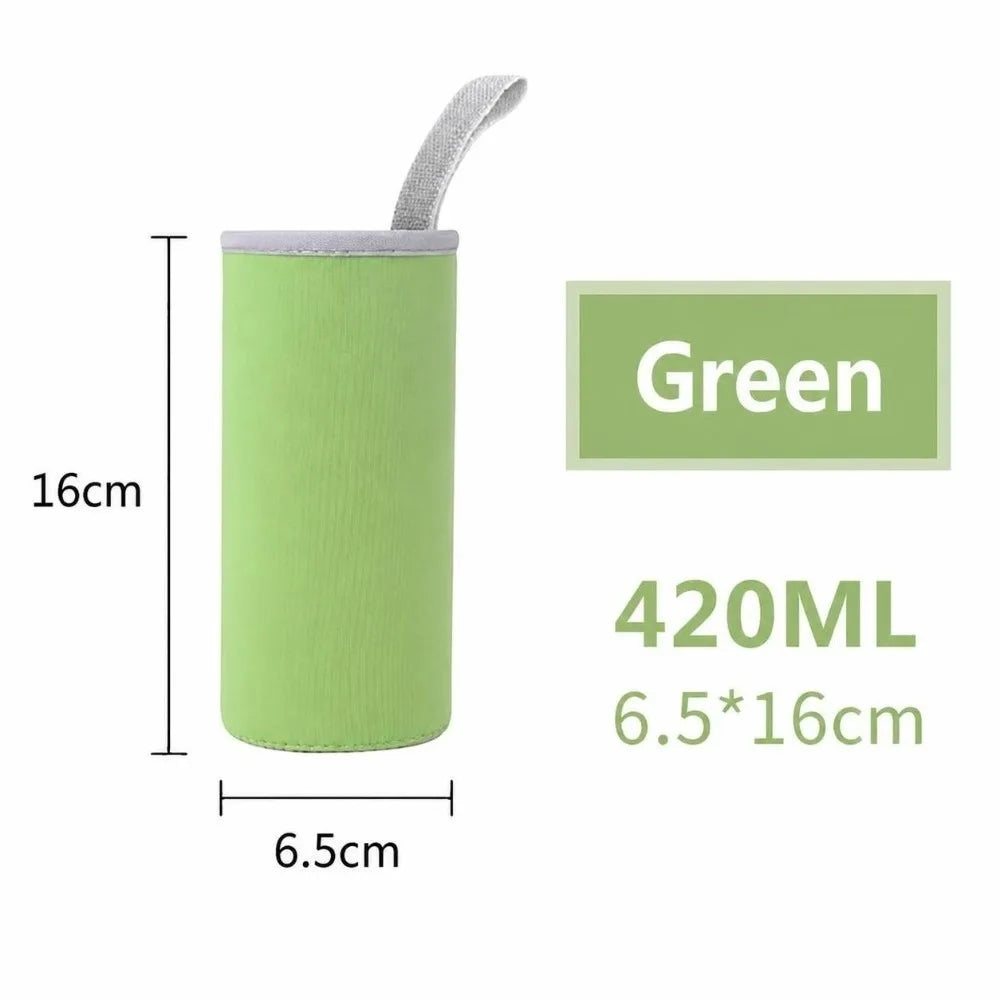 Neoprene Water Bottle Sleeve with Handle – 420/550ml Bottle Sleeve Richie's Green 420ml