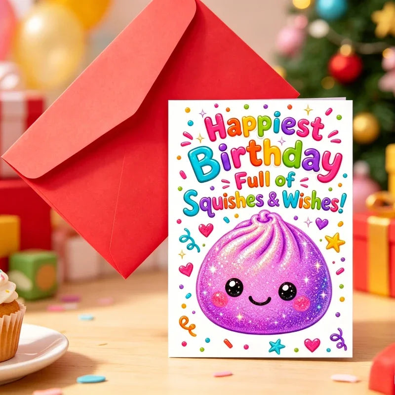 Purple Dumplings Birthday Card – Cute Gift for Food Lovers Greeting Card Richie's