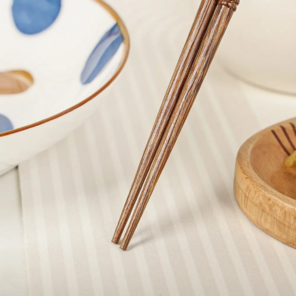Retro Wooden Chopsticks Japanese Style Sushi Pointed Tips Pair Wooden Chopsticks Richie's