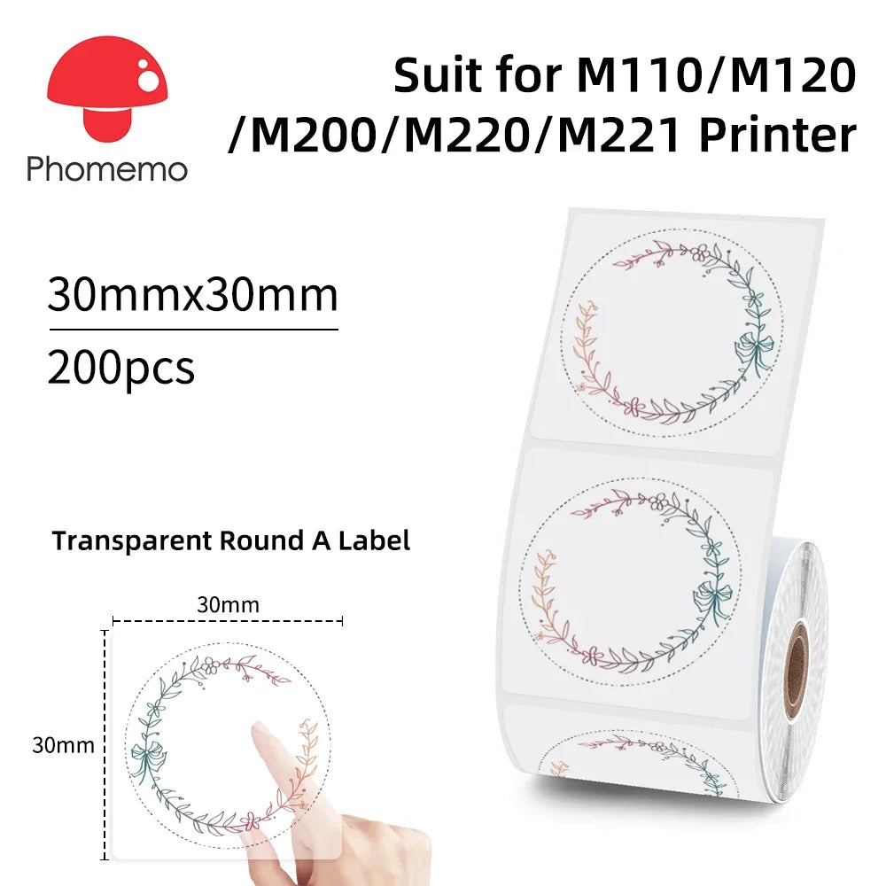 Waterproof Thermal Labels 40x30mm for Phomemo M110 M200 Printers Thermal Label Roll Richie's XY3030-200HA