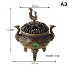 Chinese Style Alloy Incense Burner Bowl with Handle | Yoga Decor Incense Burner Richie's A3