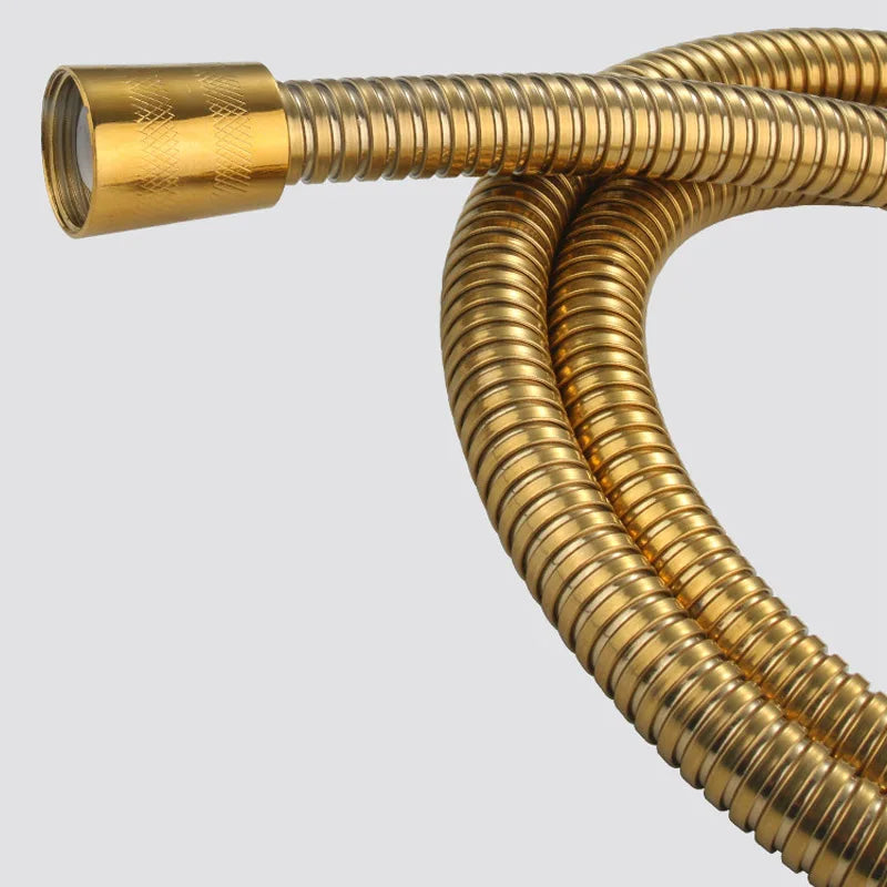Gold Stainless Steel Flexible Shower Hose Extension | HOBHE Shower Hose Richie's
