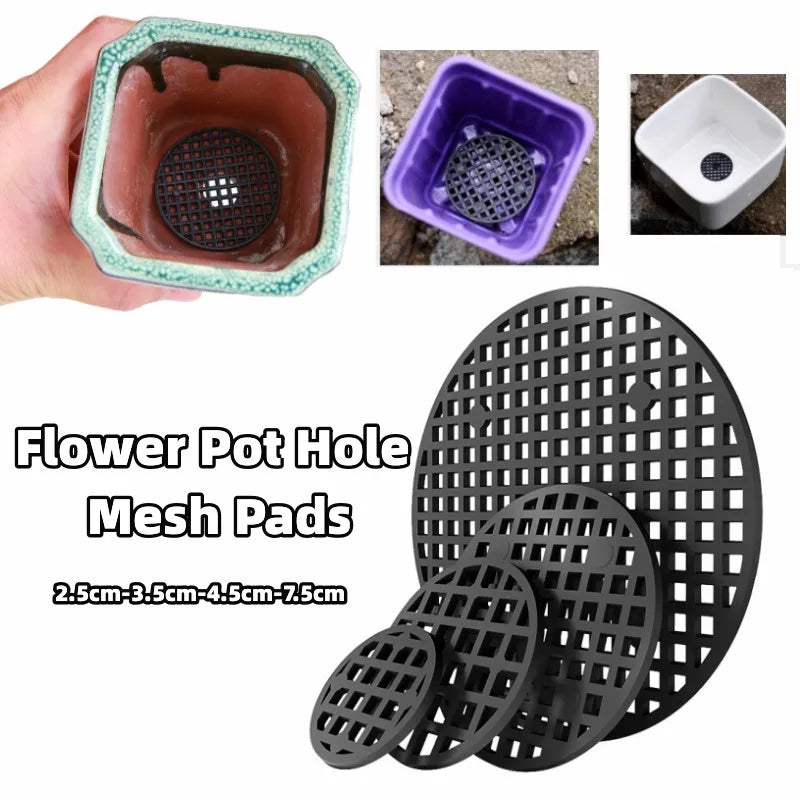 100Pcs Round Pot Drainage Mesh Pads | Bonsai Bottom Grid Screens Pot Drainage Mesh Richie's 2.5cm