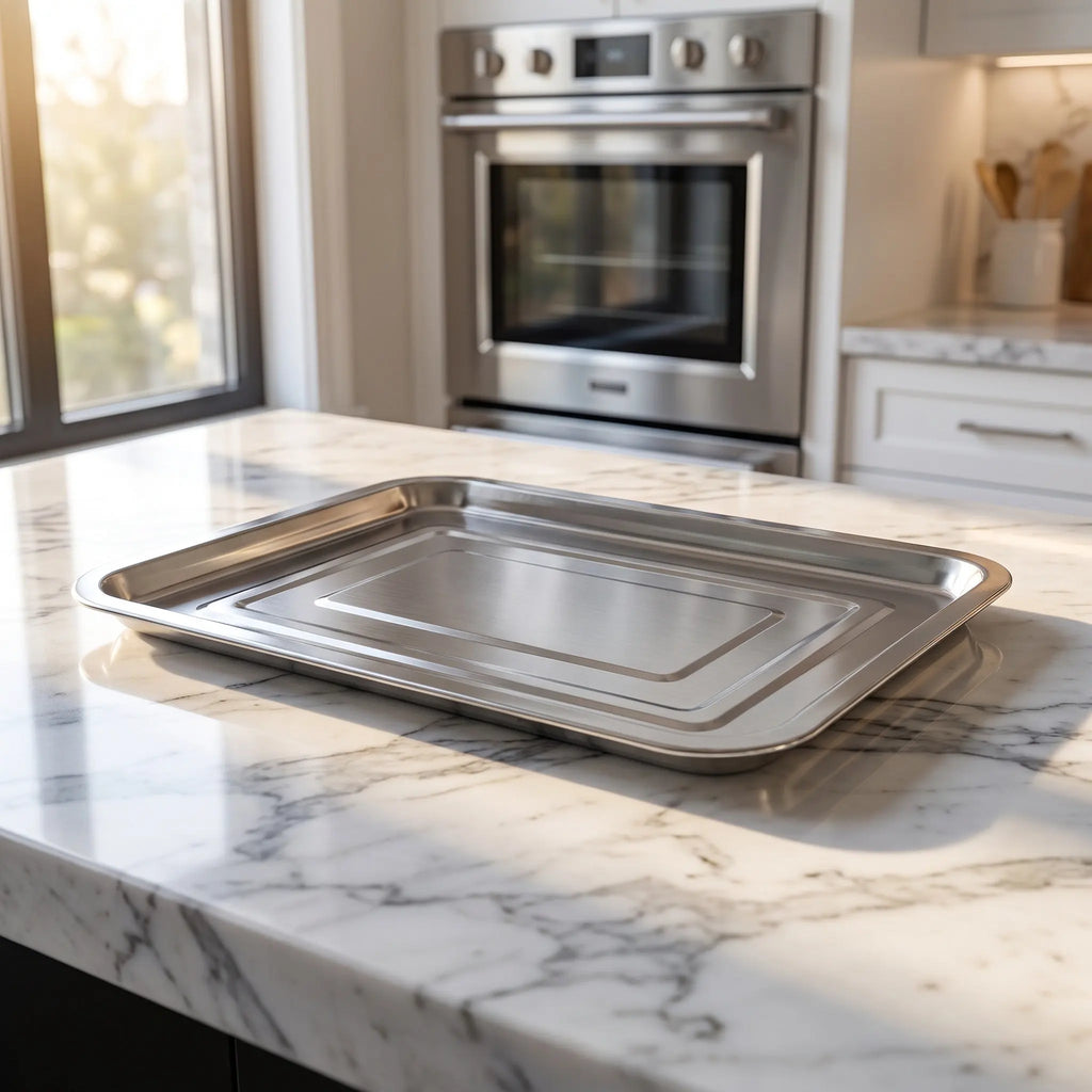 Stainless Steel Rectangular Serving Tray 14" – Buffet Kitchen Serving Tray Richie's