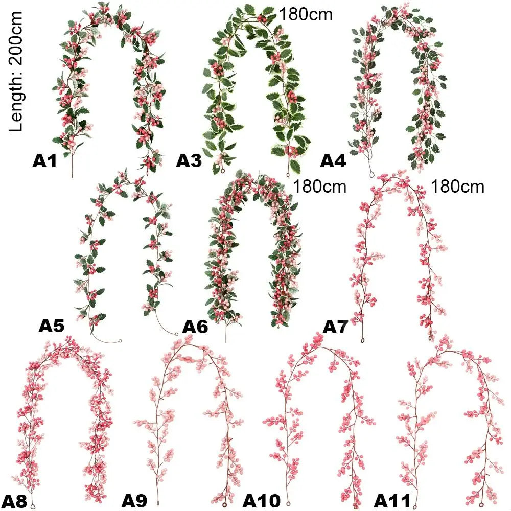 DIY Pink Berry Christmas Wreath – Artificial Garland Vine Artificial Wreath Garland Richie's