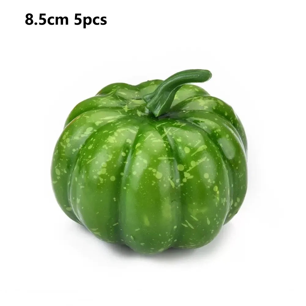 5-Pack Mini Foam Artificial Pumpkins – Halloween Fall Decor Halloween Decor Richie's Green 8.5cm 5pcs as show