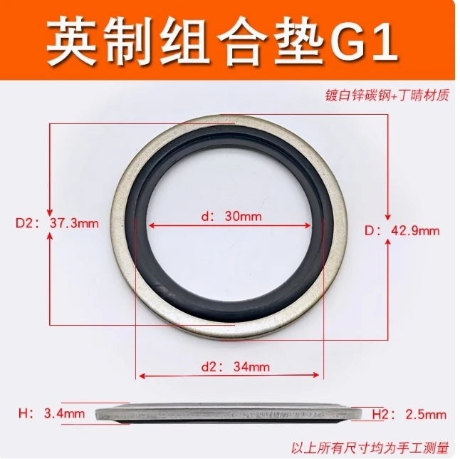 Bonded Washer Metal Rubber Gasket G1/8–G2 Oil Drain Sealing Ring Bonded Sealing Washer Richie's green