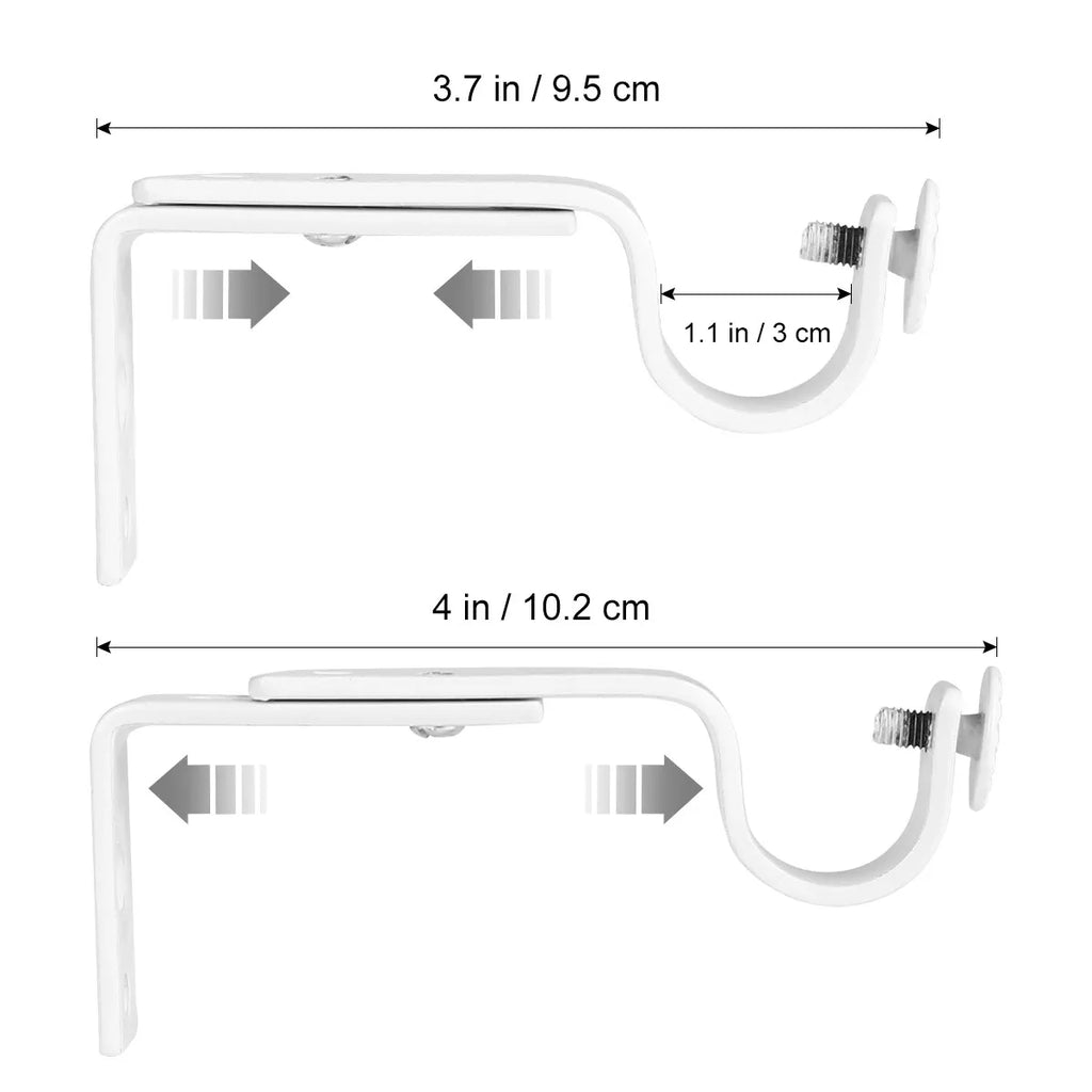 2 Pair Iron Curtain Rod Brackets – Fits 18–22mm Poles Curtain Rod Bracket Richie's