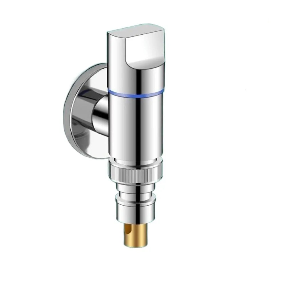 Wall-Mounted Washing Machine Faucet Valve – Dual Control G1/2 Angle Valve Faucet Richie's Silver