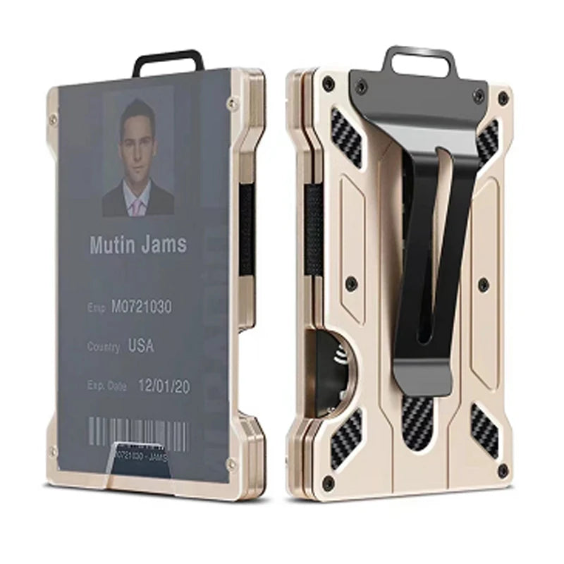 Zeeker Tactical Aluminum ID Badge Holder RFID Blocking Wallet RFID Blocking Wallet Richie's Gold