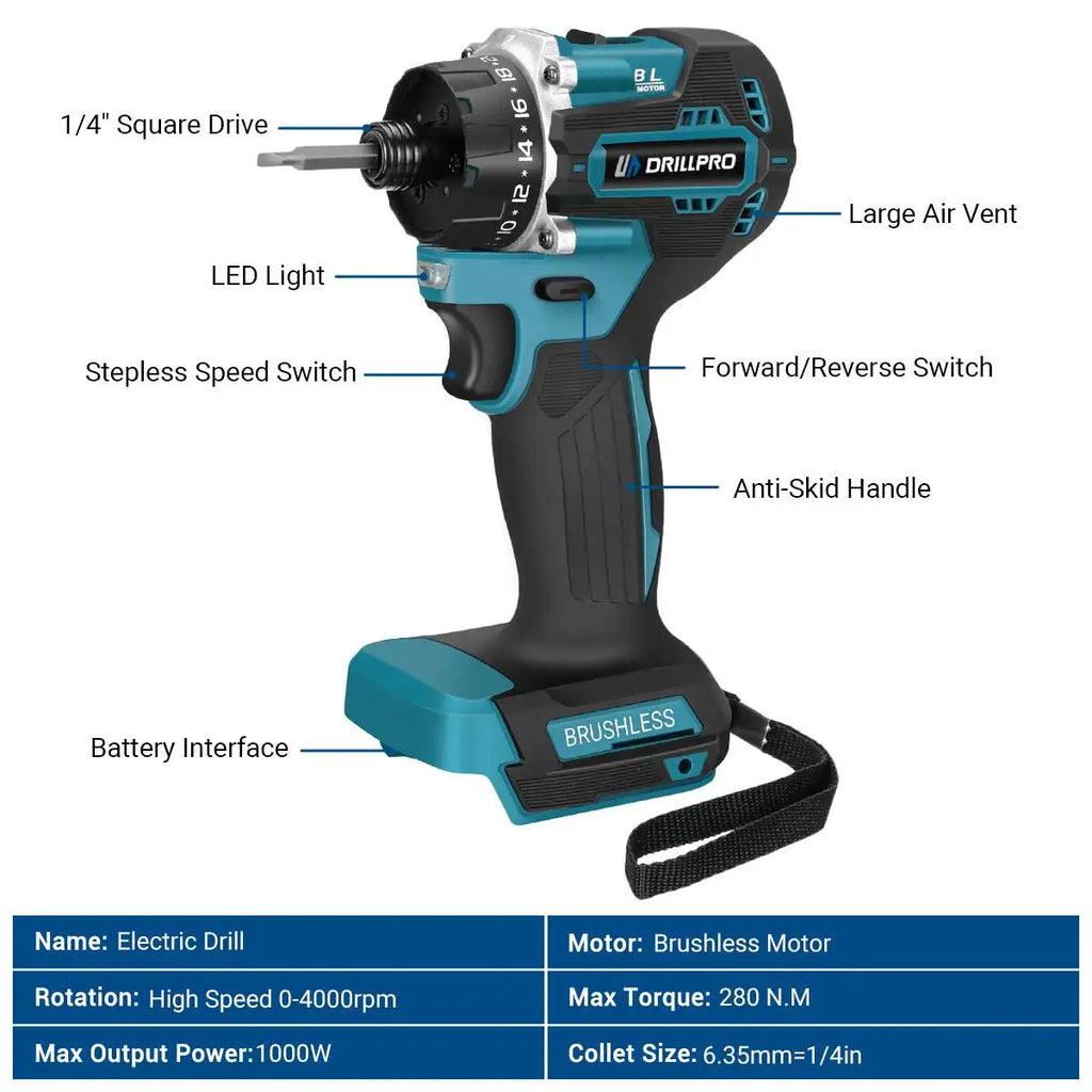 20+1 Brushless Cordless Screwdriver 280Nm – Makita 18V Cordless Screwdriver Richie's