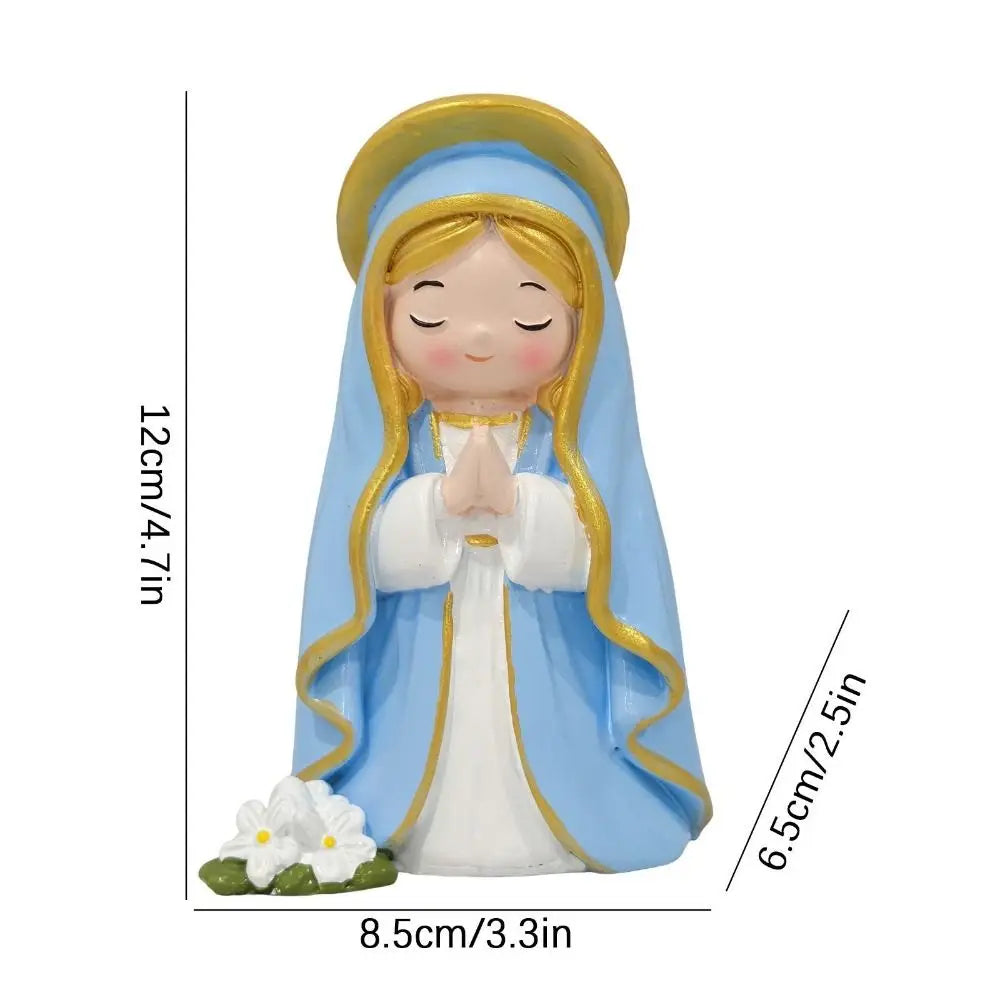 Warm Color Resin Girl Statue Desktop Ornament Home Décor Decorative Figurine Richie's