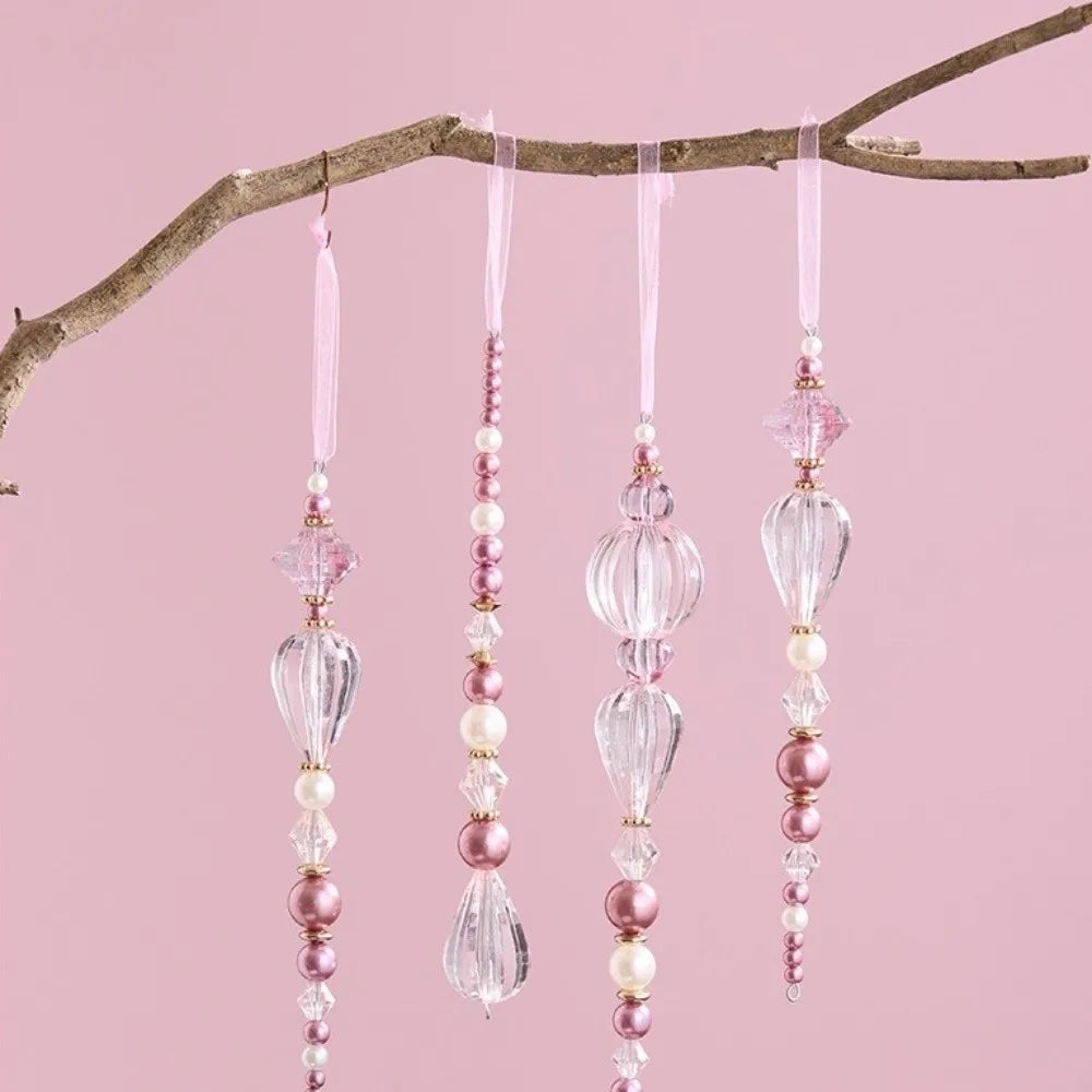 Pink Acrylic Crystal Pendant Christmas Tree Hanging Ornament Christmas Tree Ornament Richie's