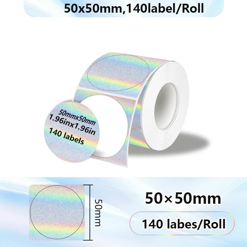Thermal Label Paper for Phomemo M110 M200 M220 – Bekia Stickers Thermal Label Paper Richie's 50x50 silver