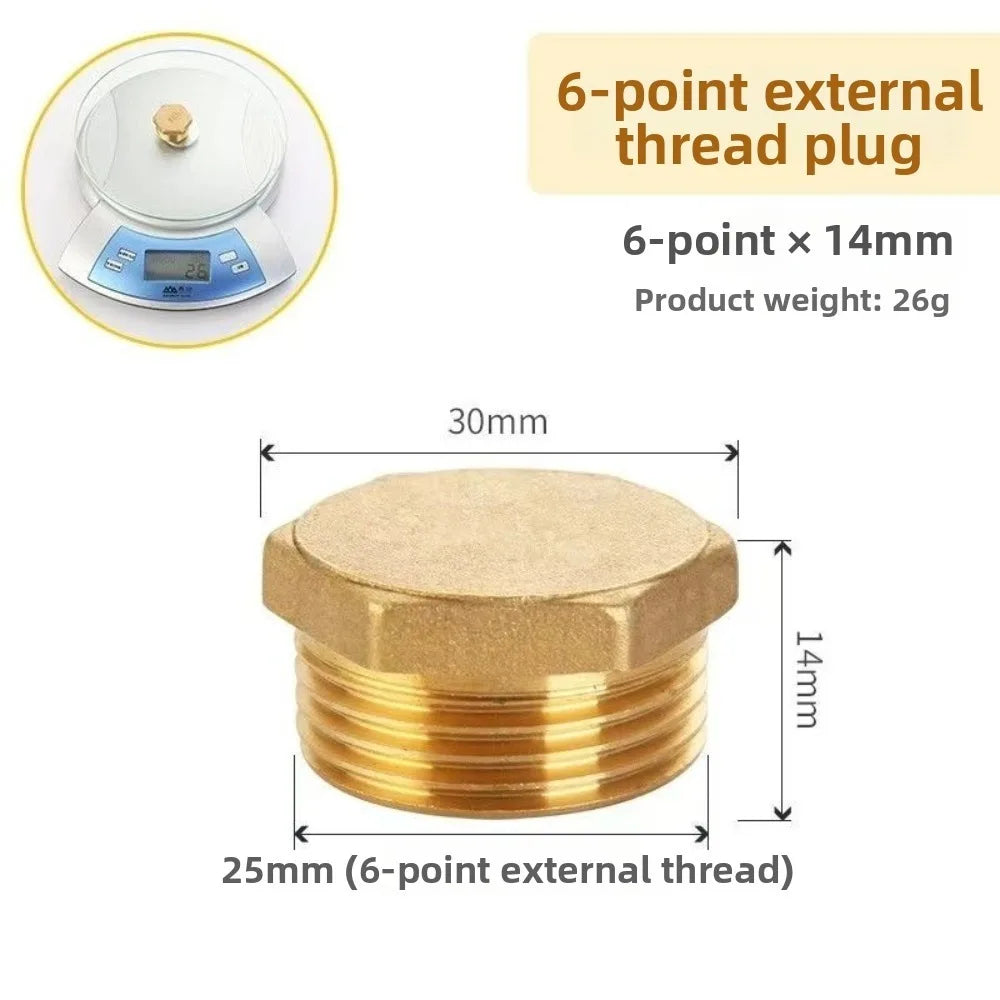 Brass BSP Threaded Pipe End Cap Plug – Hex Head Blind Stopper Pipe Fitting Plug Richie's Cap Male 3I4