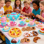 Girls' 25-Piece Afternoon Tea & Dessert Pretend Play Toy Set Kids Pretend Play Set Richie's