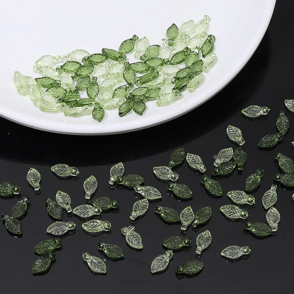100pcs Acrylic Leaf Beads for DIY Jewelry Making & Crafts Craft Beads Richie's