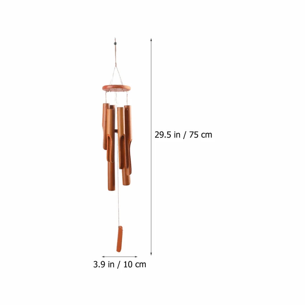 6-Tube Handmade Bamboo Wind Chime – Hand-Carved Garden Decor Bamboo Wind Chime Richie's