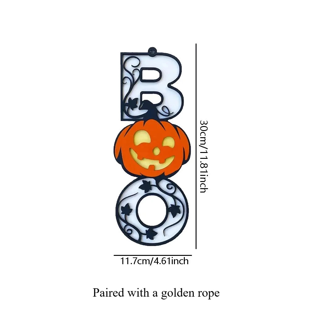 Halloween BOO Welcome Sign – Jack-O'-Lantern Door Decor Halloween Wall Sign Richie's 1pc