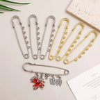 Silver Safety Brooch Pins DIY Charm Connectors Scarf Buckle Brooch Pin Richie's
