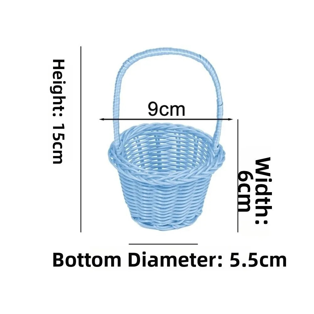 Handmade Round Wicker Basket – Hand-Woven Rattan Storage Hamper Wicker Storage Basket Richie's