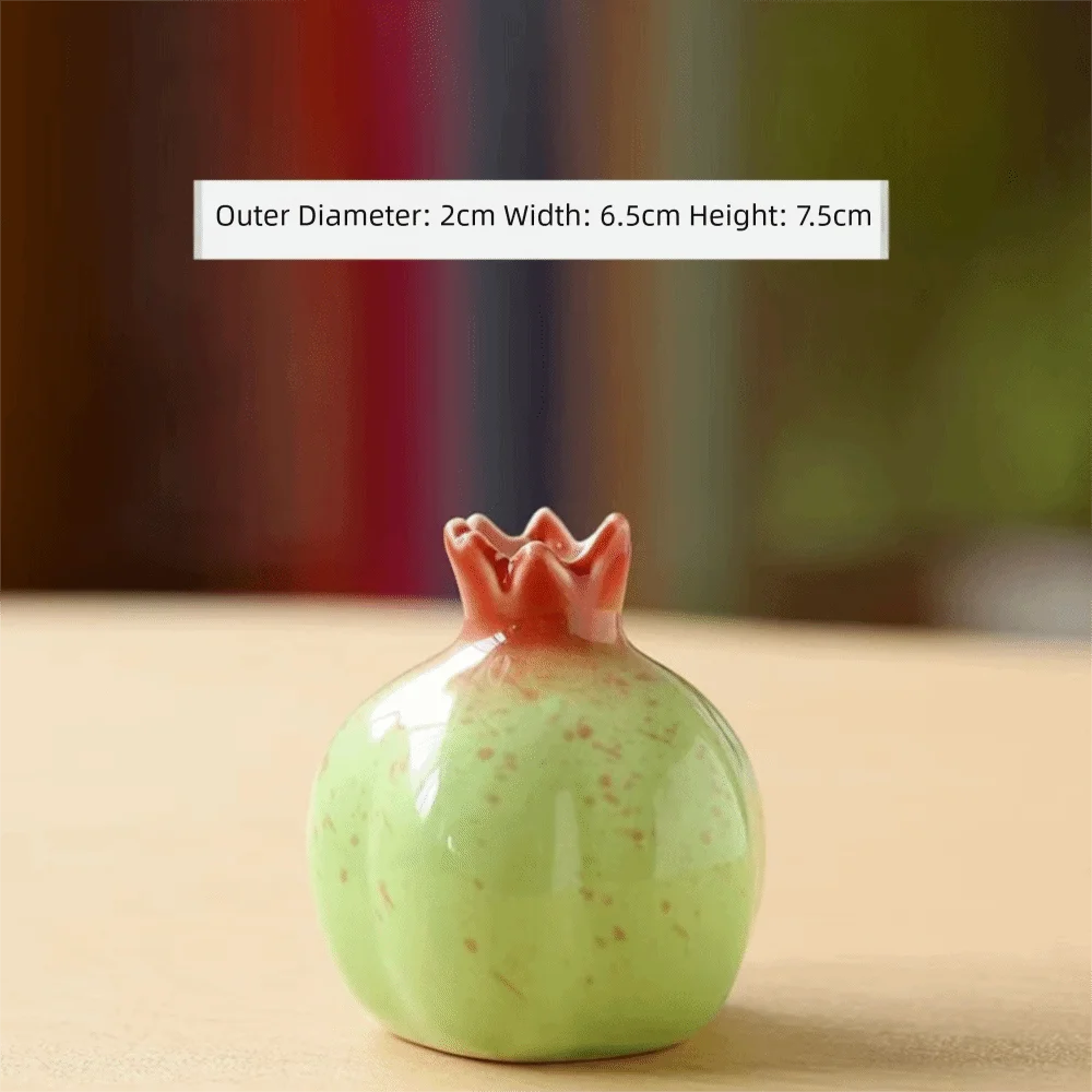 Handmade Ceramic Pomegranate Vase – Tabletop Flower Vase Ceramic Tabletop Vase Richie's Green-S