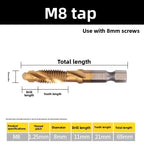 HSS Titanium Tap Drill Bit All-in-One Machining Tool Set 1–6pc Tap Drill Bit Set Richie's M8