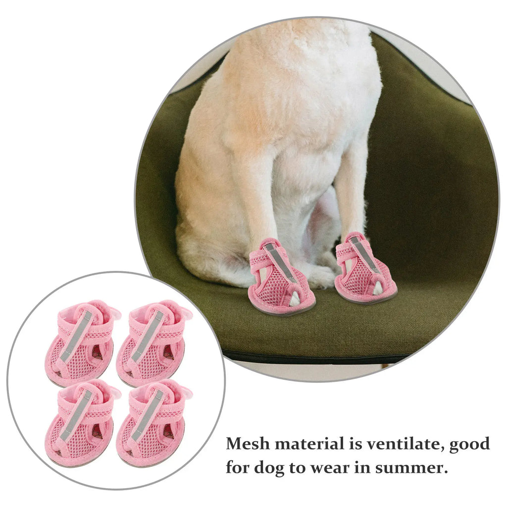 4Pcs Breathable Mesh Dog Sandals – Anti-Slip Summer Paw Shoes Dog Sandals Richie's