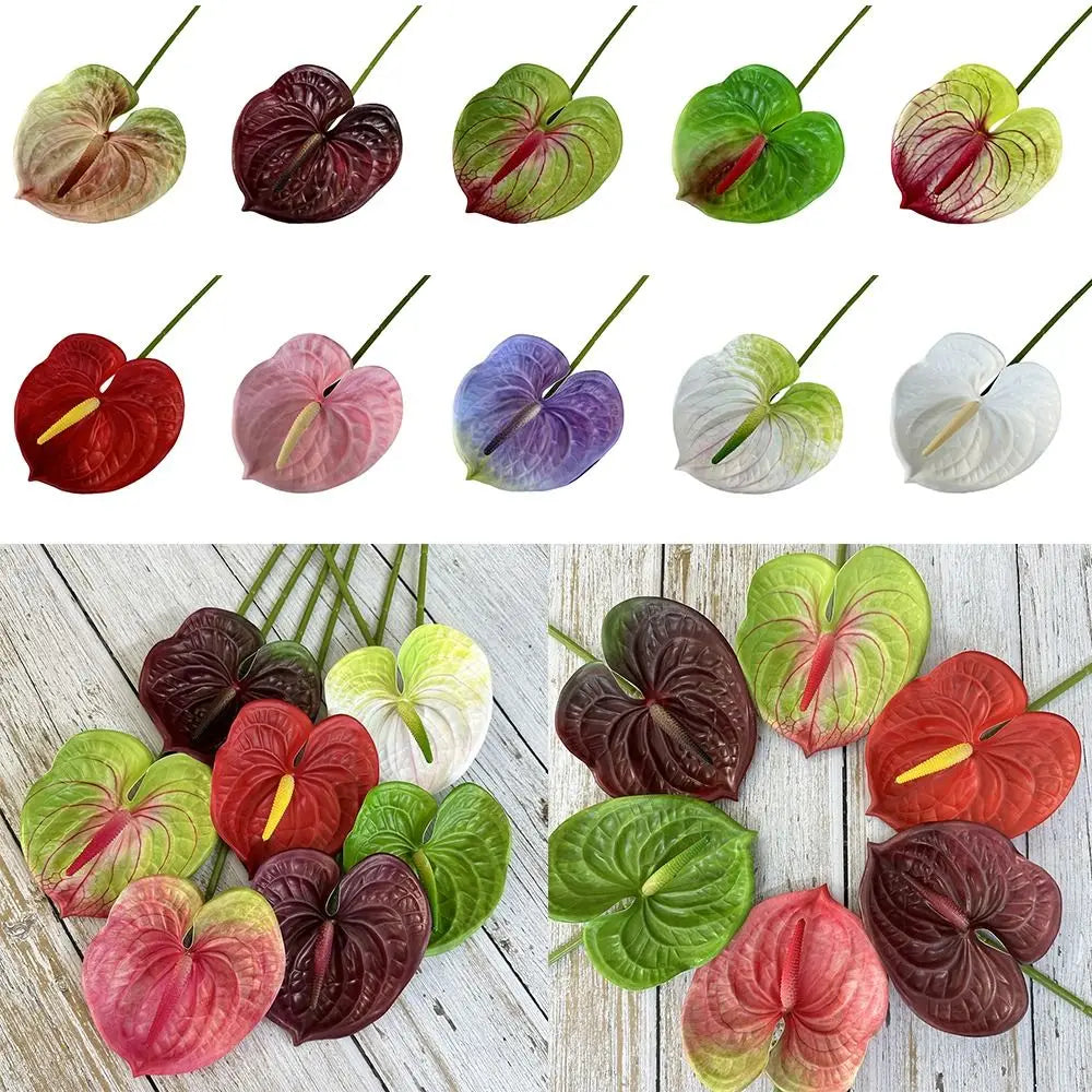 60cm Artificial Anthurium Flower – Real Touch Faux Plant Decor Artificial Flower Richie's