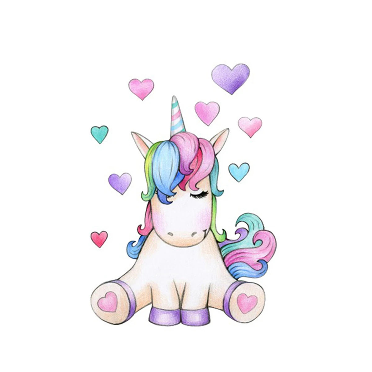 Watercolor Unicorn Light Switch Sticker | Heart Wall Decal Decorative Wall Sticker Richie's