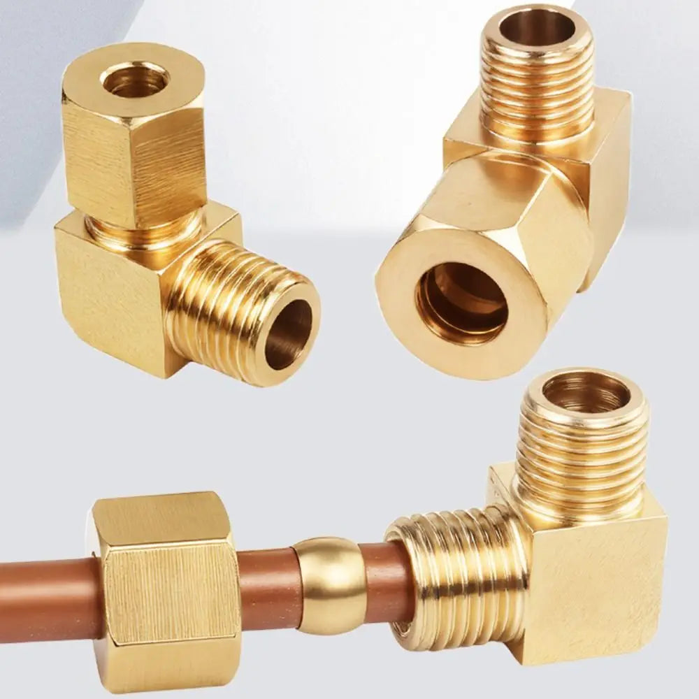 Brass 90° Compression Elbow Fitting Male Thread Tube Connector Compression Pipe Fitting Richie's
