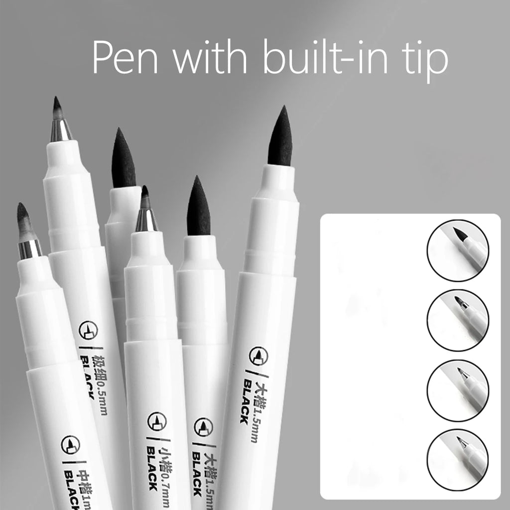 4-Piece Black Brush Pen Set – Multi-Tip Calligraphy Pens Calligraphy Pen Set Richie's