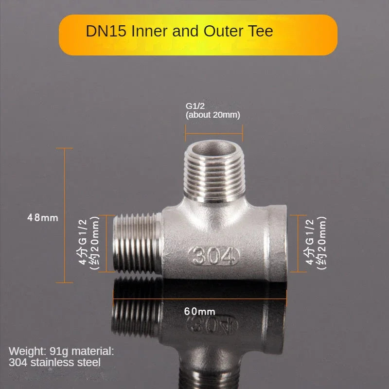1/2" 304 Stainless Steel Pipe Fittings – Tee, Elbow & Connector Pipe Fitting Richie's Tee-6 1/2"