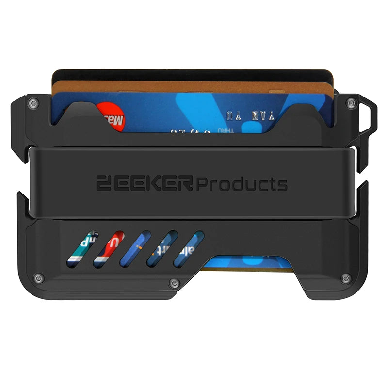 Zeeker Men's RFID Blocking Minimalist Metal Clip Wallet Metal Clip Wallet Richie's black