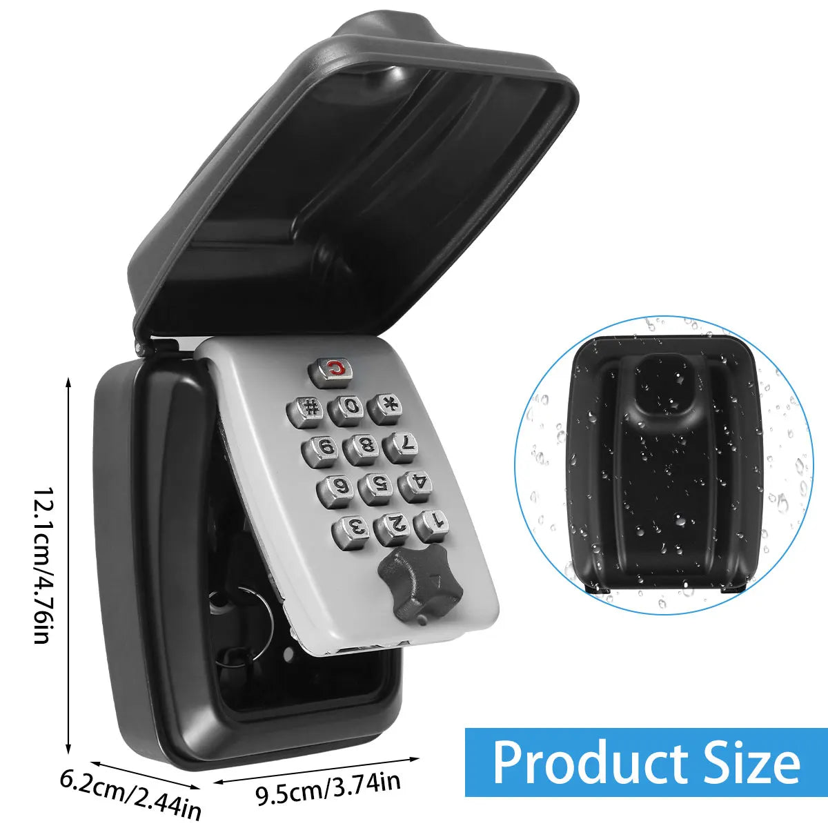 Wall-Mount Combination Key Storage Box – Weatherproof Safe Key Lock Box Richie's With Lid - 1PC