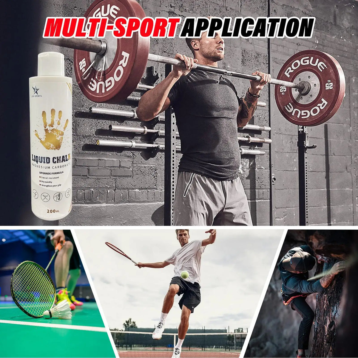 Liquid Chalk Grip 50/100/200ml – Gym, Climbing & Weightlifting Liquid Chalk Grip Richie's