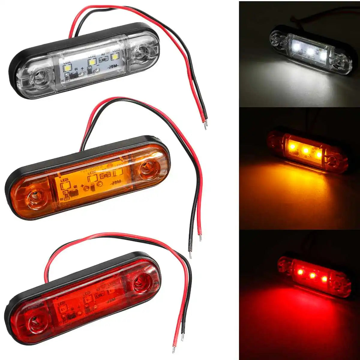 12V 24V Oval LED Side Marker Clearance Lights – Truck Trailer LED Marker Light Richie's