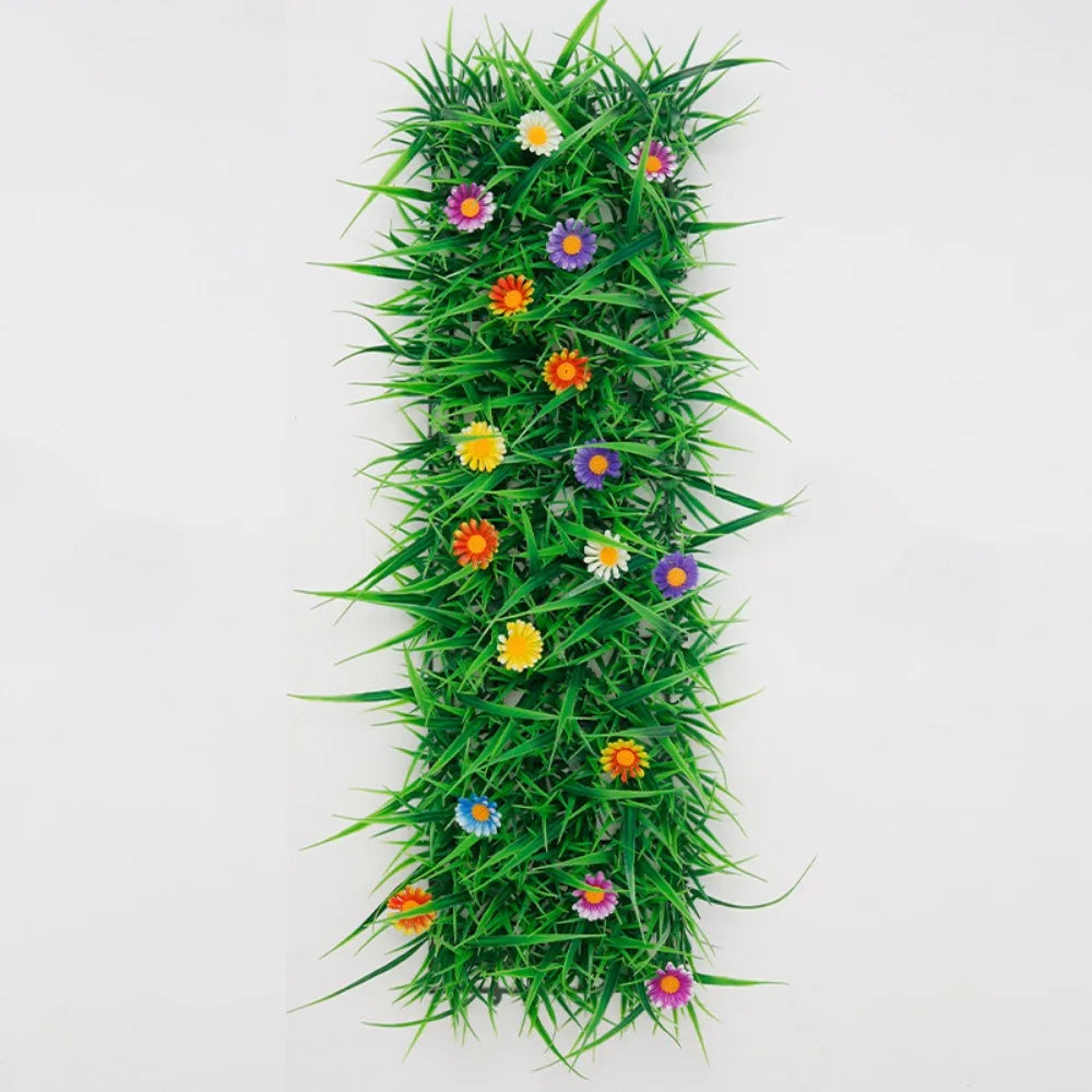 Artificial Grass Turf Mat with Flowers | Fake Green Lawn Decor Artificial Turf Mat Richie's W. 17cm