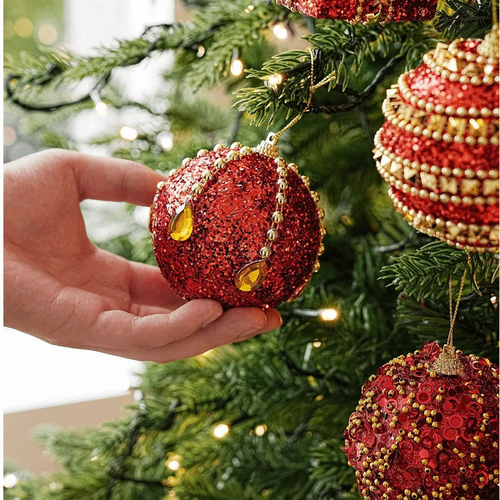 Pearl Foam Christmas Ball Ornament | Ribbed Wave Tree Decor Christmas Tree Ornament Richie's