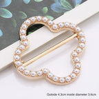 Pearl Rhinestone Scarf Ring Clip & Shirt Buckle for Women Scarf Ring Clip Richie's Gold-Style D