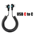 FUCHU Coiled USB-C Fast Charge Cable 6A 120W LED Indicator USB Charging Cable Richie's USB C to C 1.5m