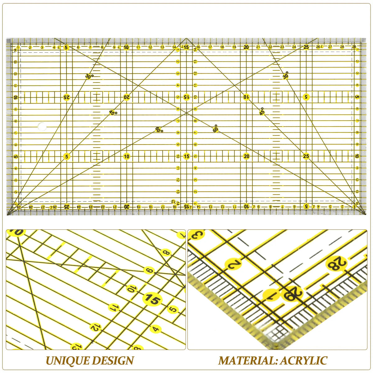 15x30cm Acrylic Quilting Ruler – Double Grid Patchwork Tool Quilting Ruler Richie's