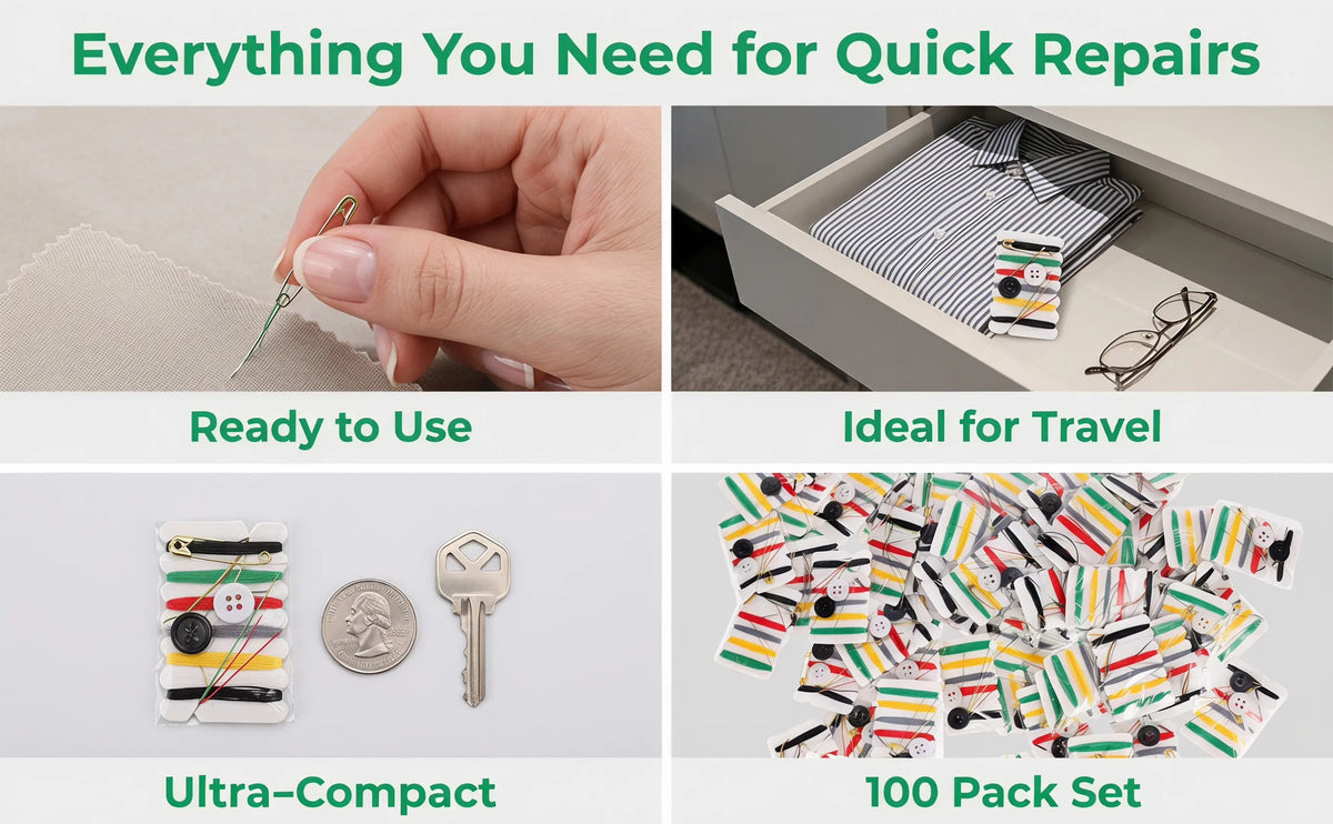 100-Pack Mini Portable Sewing Kit for Travel, Hotel & DIY Portable Sewing Kit Richie's