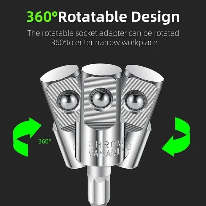 360° Rotatable Impact Driver Socket Adapter 1/4 3/8 Hex Socket Adapter Richie's