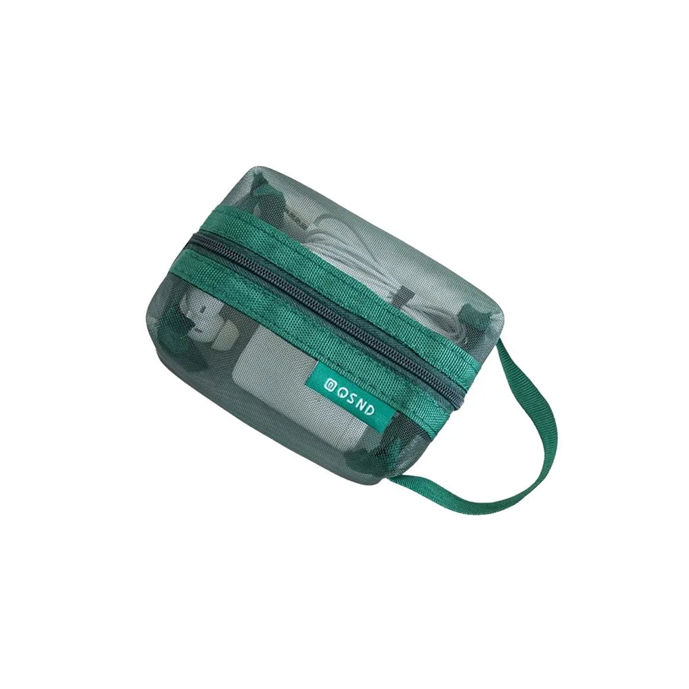 Mini Nylon Zipper Storage Bag – Cosmetic & Coin Organizer Storage Organizer Bag Richie's Green-5