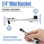 1/4" Mini Ratchet Wrench 72-Tooth Double Head Hex Bit Driver Mini Ratchet Wrench Richie's