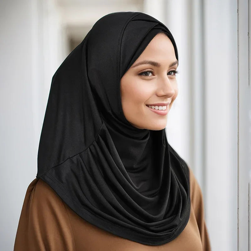Women's Jersey Hijab Underscarf Inner Cap – Solid Neck Cover Hijab Underscarf Cap Richie's